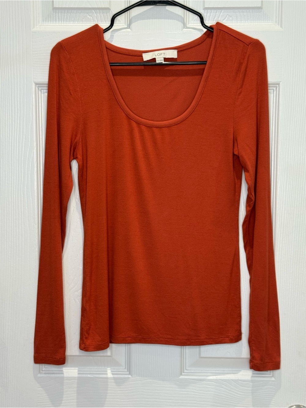 Loft Women's Medium Long Sleeve Tee Rust Burnt Orange Casual Autumn Fall